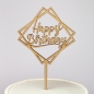 Preview: Torten Topper - Happy Birthday Geometrie - Holz